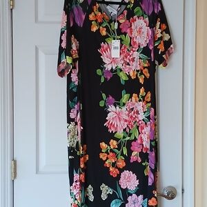 Black Maxi Dress with Floral Print